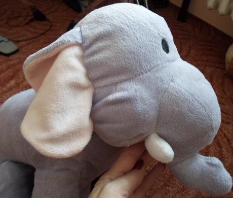 Velký plyšový lila fialový slon, 