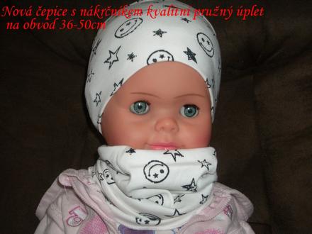 Čepice+nákrčník 36-50cm dvě barvy,