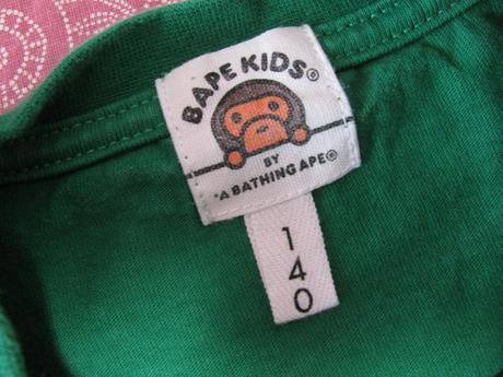 Bavlněné tmavě zelené tričko bape kids, 140