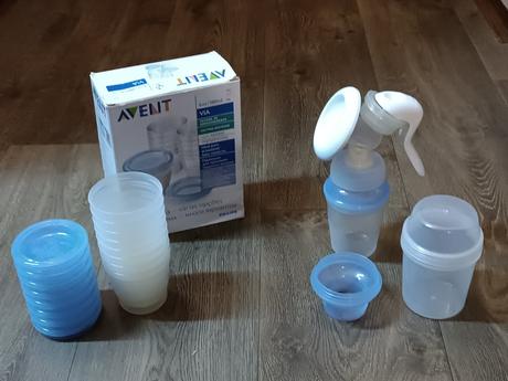 Odsávačka mateřského mléka avent a kelímky, 