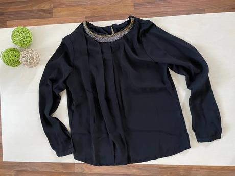 Nařasený top s zlatým a stříbrným zdobením, vels/m, camaieu,s