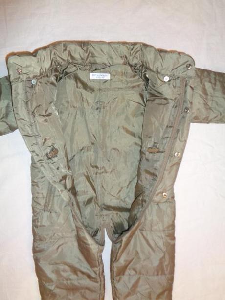 Krásná zlatohnědá zimní teploučká kombinéza-šusťák, 74