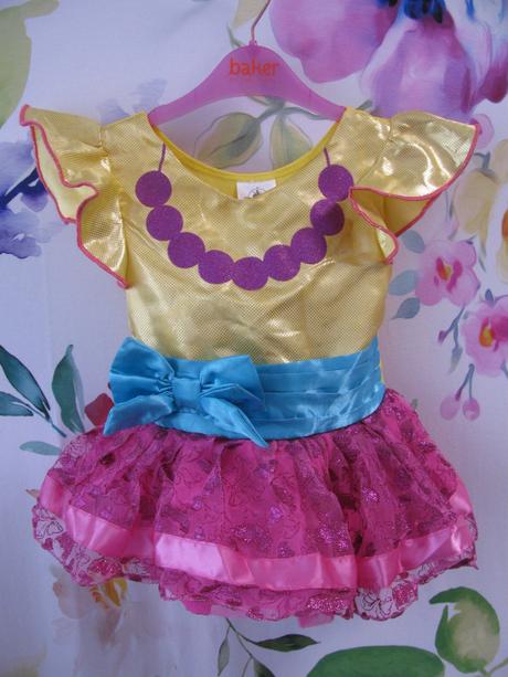 Karnevalový růžovo žlutý kostým, motýl apod.,