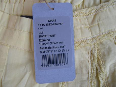 Luxusní plátěné žluté kraťasy s mašlí, house,104