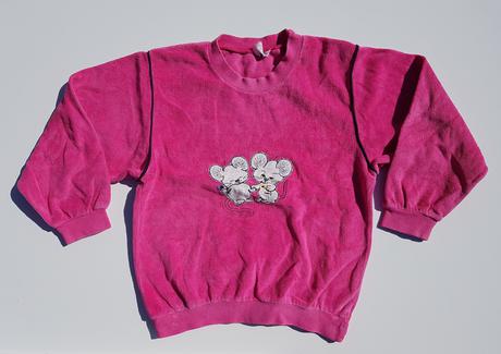 F156 dívčí sametová mikina myšky vel. 104, 104