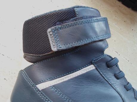 Modré boty polobotky kožené, lasocki,37