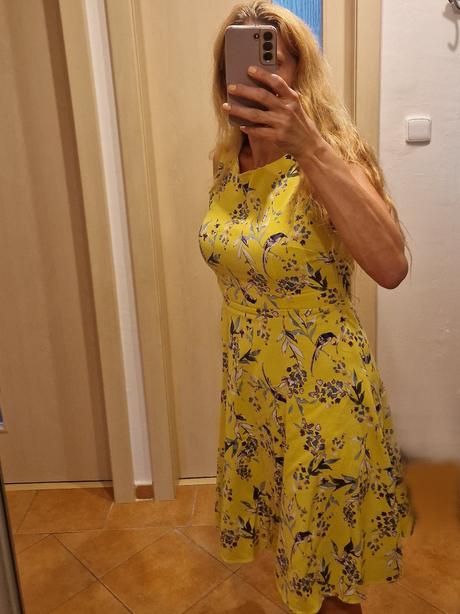 Šaty květované žlluté ca yessica, c&a,38
