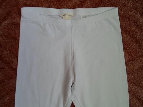 Bílé 3/4 legíny s krajkou, h&m,158