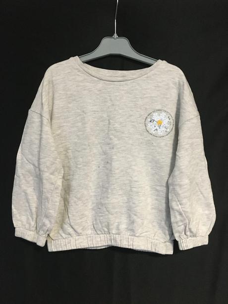 Vel. 104 šedá mikina s kopretinou, 104