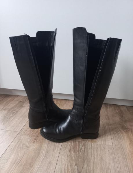 Celokožené kozačky na zip, vel. 36, 36