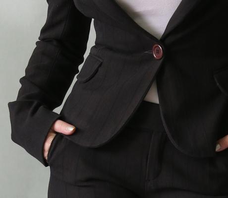 Hnědočerný dámský kostýmek santo stefano vel.s, s