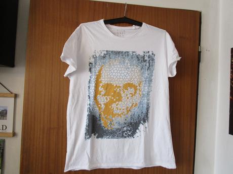 3x bílé bavl. pánské tričko s potiskem, kr. rukáv, gate,l