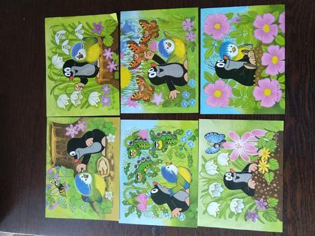 Dřevěné skládací kostky krtek dino, 