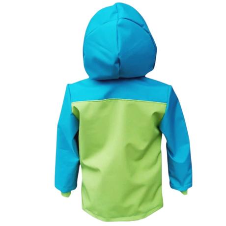 Dětská softshellová souprava  modro-zelená, 104