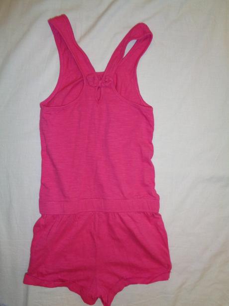 Krásný bavlněný sytě růžový letní overal 134/140, pepperts,134