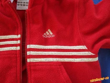 Červená mikina adidas na holčičku nošená, adidas,110