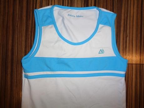 Nádherné bílotyrkysové funkční tílko-poivre blanc, 152