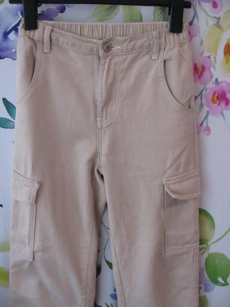 Dívčí béžové cargo kalhoty, džíny, 158