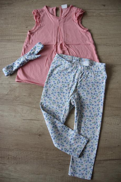 Komplet tílko + legíny + čelenka, h&m,86