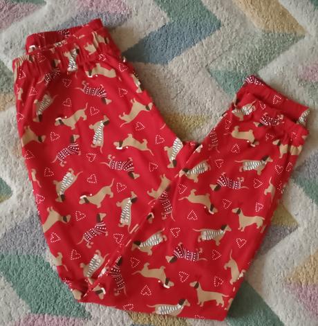 Bavlněné pyžamové kalhoty vánoční s pejsky, s