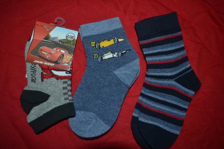 3x  ponožky s auty,v.23-27, disney,23 / 24 / 25 / 26 / 27