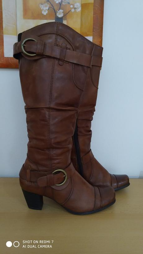 Kožené kozačky janet d., vel.36, 36