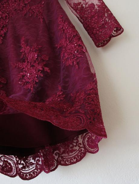 Dámské krajkové šaty vínové emo s 36, 36 / s