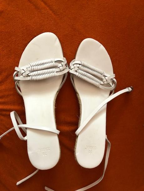 Zara bile sandaly na klinu 38 kozene, zara,38