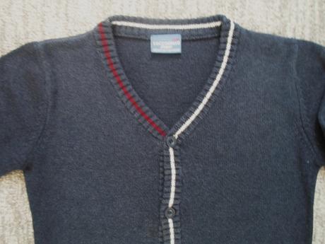 Modrý svetr svetřík knoflíčky, coccodrillo,140