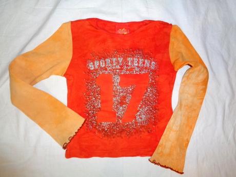 Nádherné svítivě oranžové batikované tričko, crashone,110