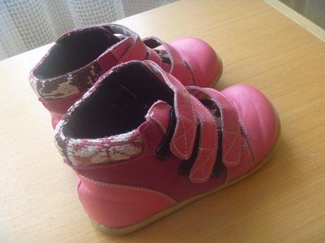 Růžové koženkové barefoot kotníčkové boty vel. 32, 32