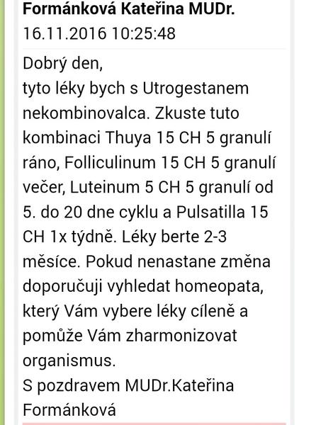 Můžu brát homeopatika s Utrogestanem?