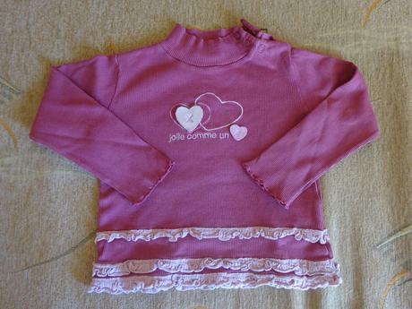 Tričko dl.r. s volánky, vel. 92, vertbaudet,92