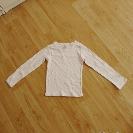 Bile tricko s dlouhym rukavem s puntiky  98/104, palomino,98