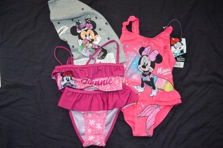 2x plavky v.104,šátek, disney,104