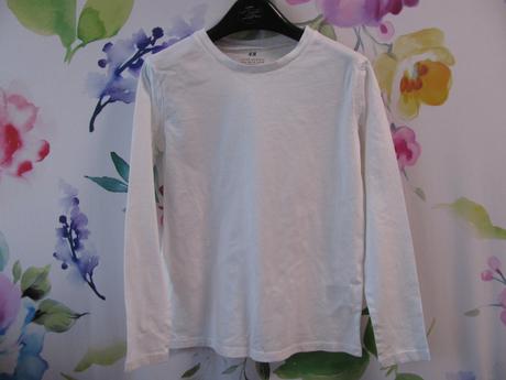 Bílé bavlněné tričko h&m, h&m,140