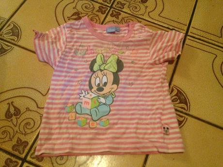 Dívčí tričko minnie s kostičkami, proužky, disney,80