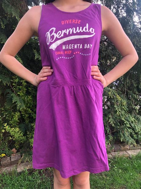 H&m 146/152 fialove saty bavlnene, h&m,146