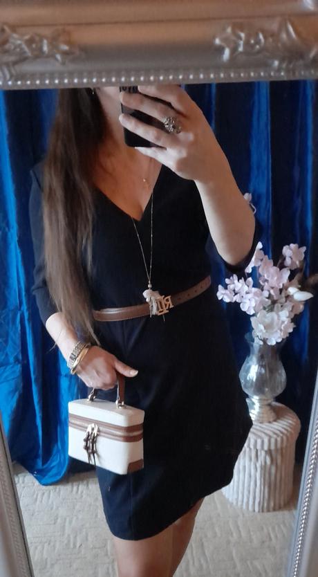 Caroll elegantní šaty s 3/4 rukávy a kapsami, xl