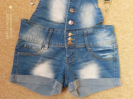 Šortky laclové zn."denim art" vel."26", denim,26