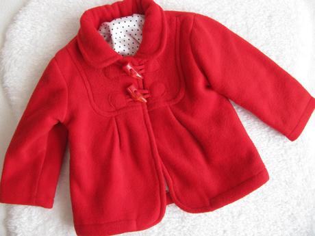 Přechodný fleecový červený kabátek, st. bernard,74