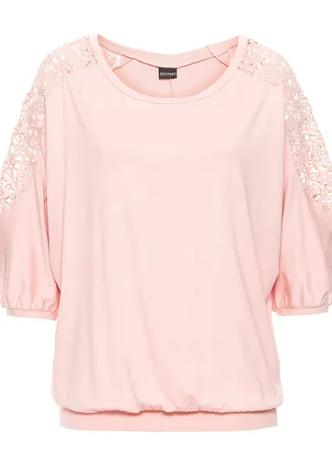 Tričko s krajkou, bonprix,36