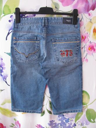 Perfektní džínové kraťasy s vyšitým logem, pepe jeans,152