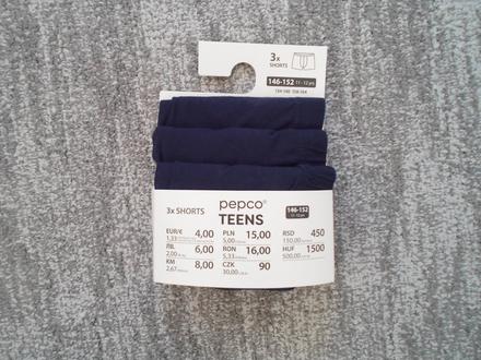 Modré trenky trenýrky boxerky - 3 kusy, pepco,140 / 146 / 152
