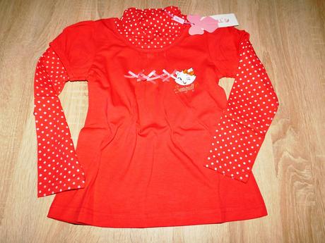 Dívčí bavlněné triko s roláčkem, 110 / 116 / 122