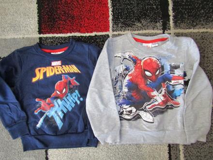 2 x slabší mikina nebo tričko zn.spiderman vel.110, 110