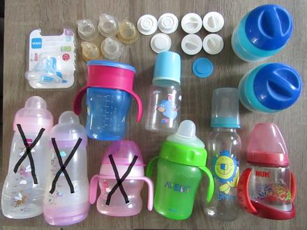 Kojenecké lahve-učící hrníčky zn.avent,nuk+savičky, mam