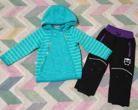 Komplet-softshellové kalhoty vel.86+ mikina, little things,86
