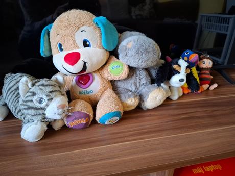 Set plyšáků- pes, kočka, hroch, tučňák ad., 