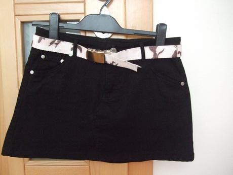 Čierna džínsová sukňa kylie s opaskom, 158